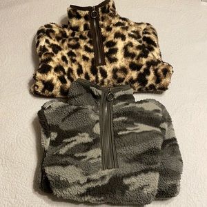 Set of 2 Sherpa quarter zip jackets women’s M